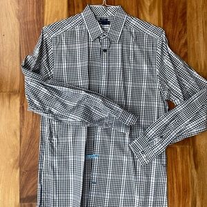 GAP Men's Black and White Plaid Shirt